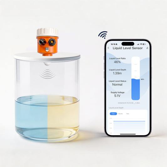 Moray ME203W Tuya Smartlife APP Wireless Real Time Reminder Oil Water Tank Anti-interference Ultrasonic Water Level Sensor
