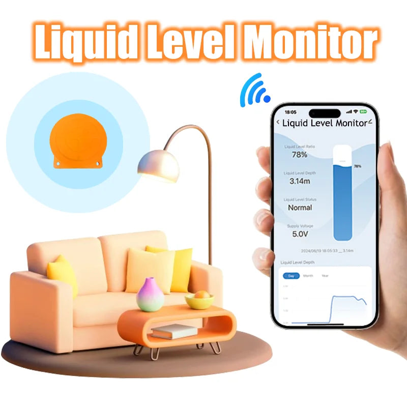 ME201WSP Solar Panel Smart Home Ultrasonic Wireless Detector Water Fuel Alarm Indicator Remote Water Tank Level Sensor