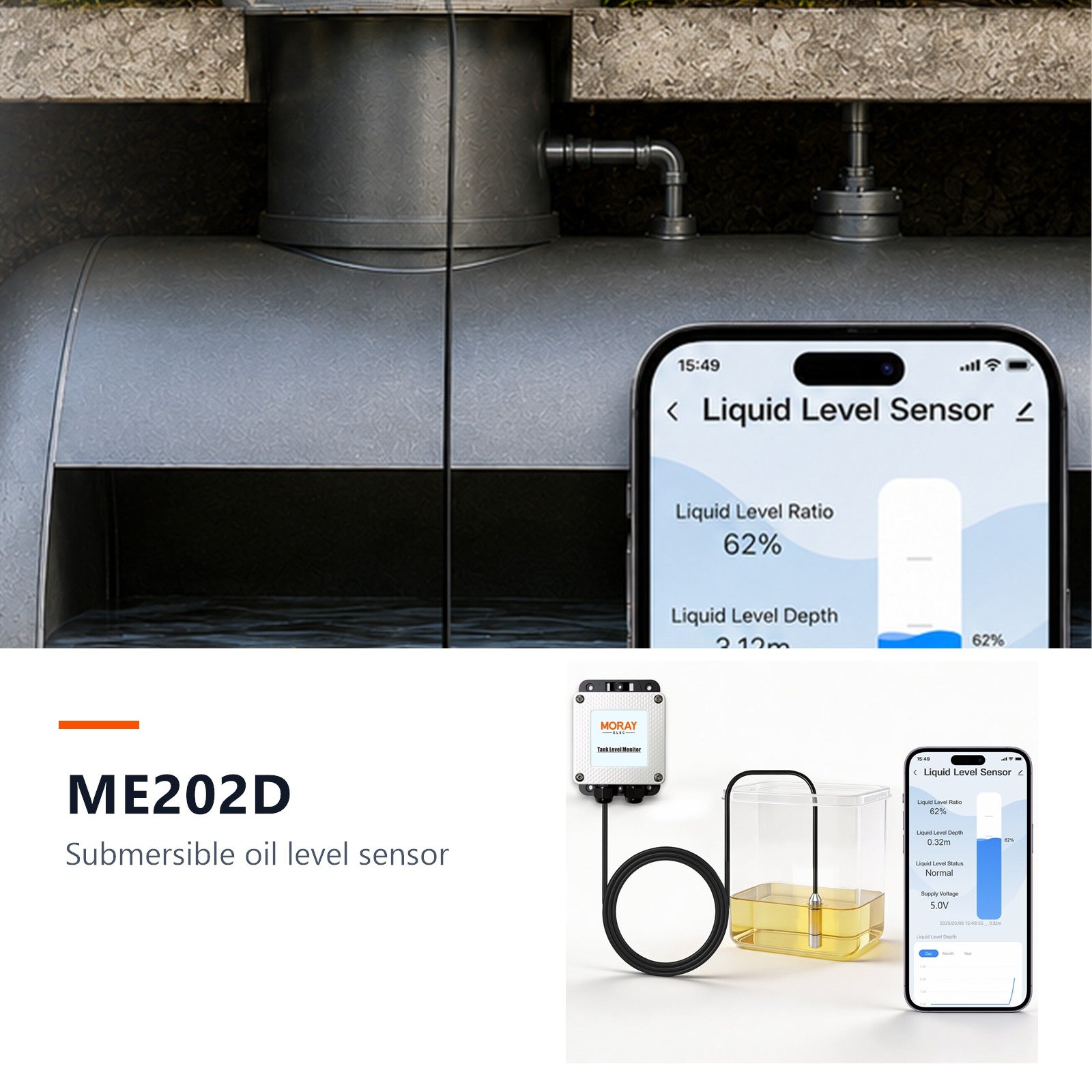 MoraySmart ME202D submersible oil tank level sensor underground diesel tank lifestyle product cover