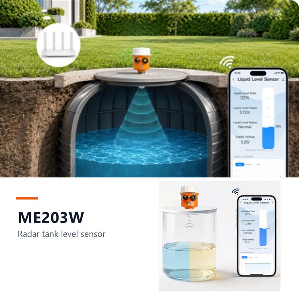 Moray ME203W Tuya Smartlife APP Wireless Real Time Reminder Oil Water Tank Anti-interference Ultrasonic Water Level Sensor