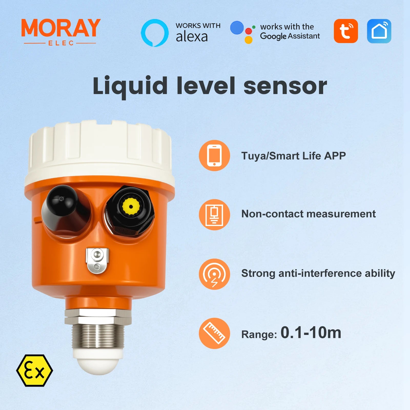 MoraySmart MorayElec MoraySensor 10M 80GHz Radar Water Tank Level Sensor ME203W by Moray - product image 3
