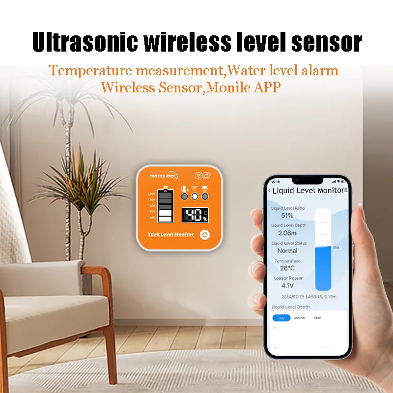 MoraySmart MorayElec MoraySensor 10M RF433 Remote Water Tank Level Monitor ME202R by Moray - product image 4