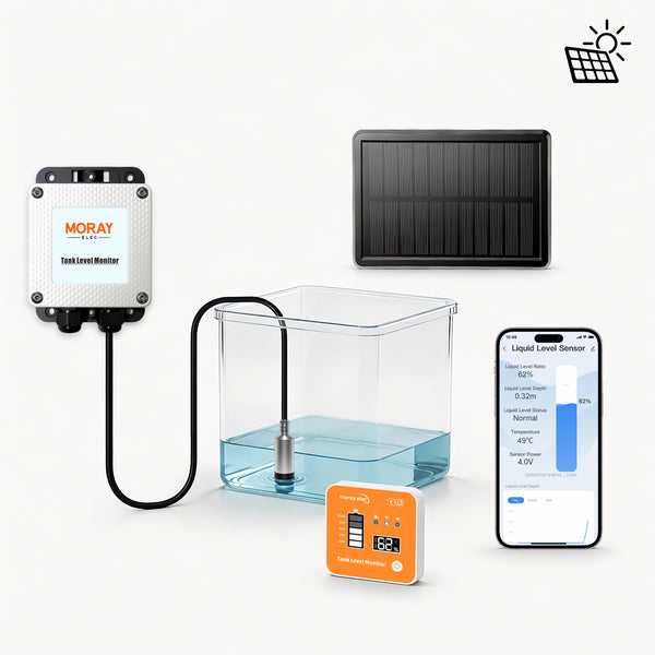 Moray ME202RSP 5M RF433 Solar Panel WIFI LED Display Long Distance Remote Alarm Submersible Water Tank Liquid Level Sensor