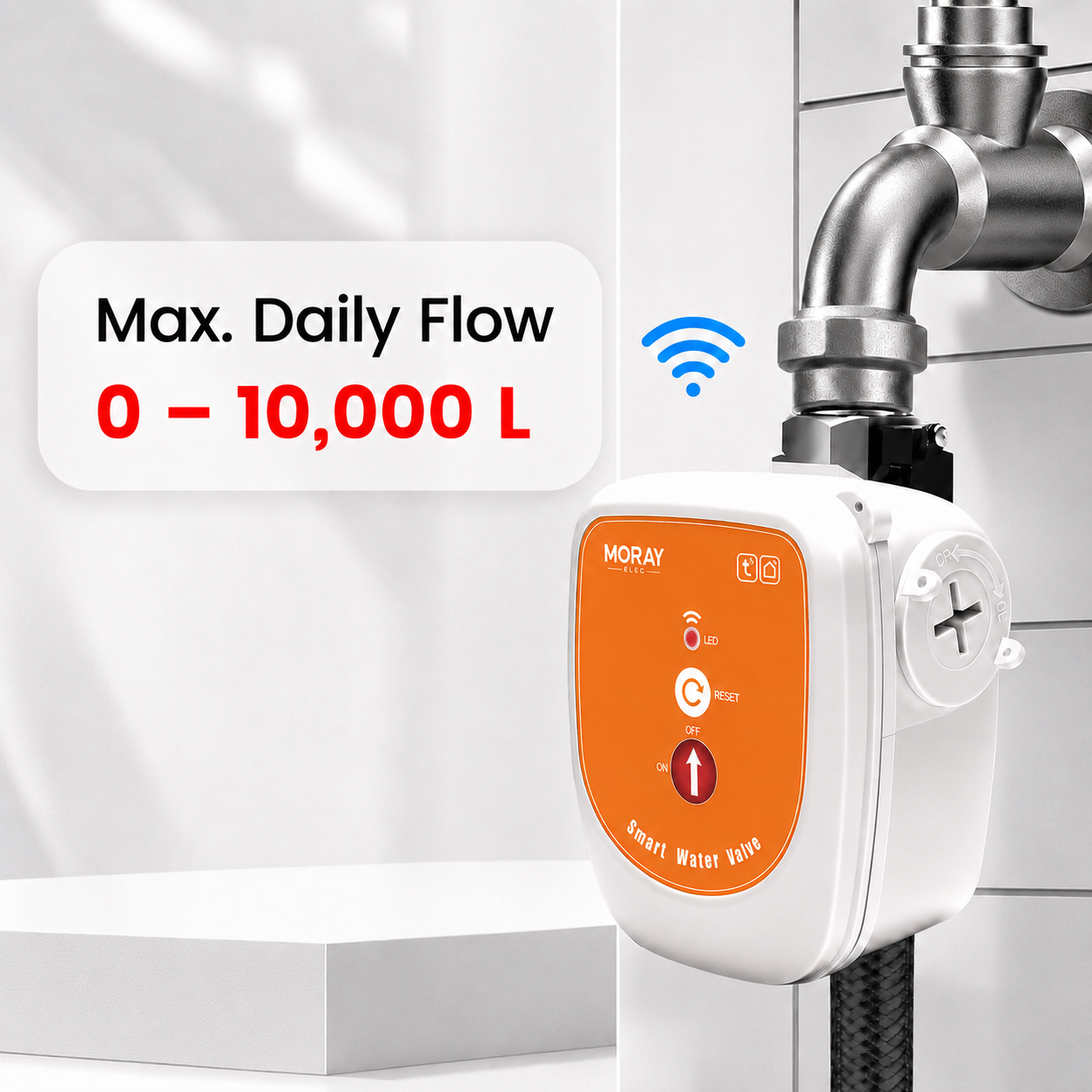 MoraySmart MorayElec MoraySensor WiFi Smart Water Flow Meter Valve for Garden Irrigation ME220FW by Moray - main product image