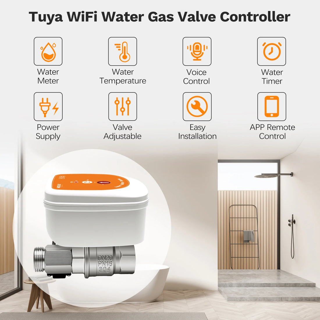 MoraySmart MorayElec MoraySensor WiFi Smart Water Flow Meter Valve for Garden Irrigation ME220FW by Moray - main product image