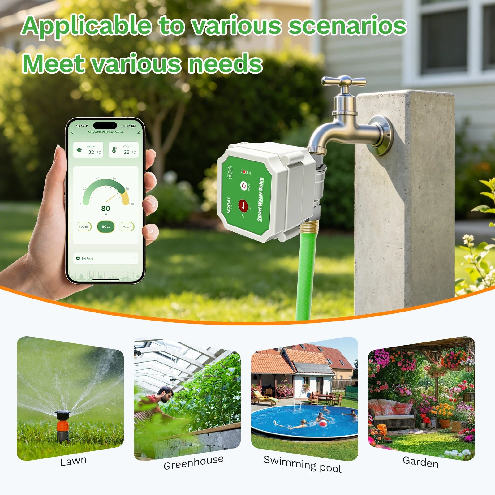 MoraySmart MorayElec MoraySensor WiFi Smart Water Valve with Waterproof Interface ME220XW by Moray - product image 3